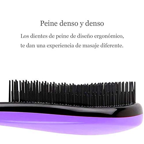 Demarkt Mejor Cepillo de Pelo Peines Tangle-Free Gran Grueso Ondulado Rizado o Cabello Fino Sobre Mujeres Niñas（Violeta)