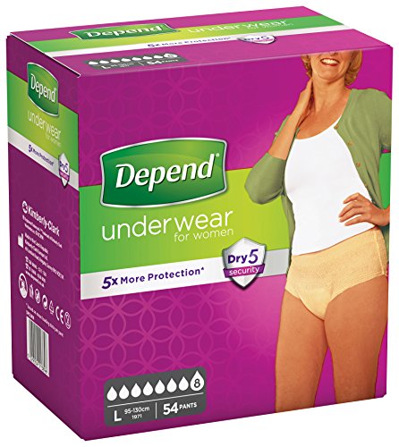 Depend Ropa interior absorbente Absorción Super Talla L Mujer - 54 unidades