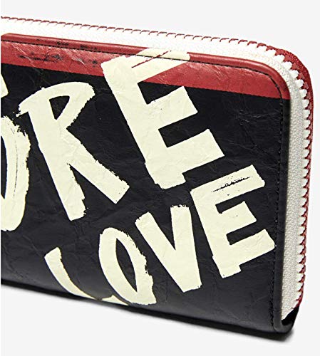 Desigual Arty Message Craft Zip Around Long Wallet Negro