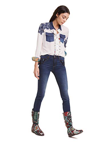 Desigual Shirt Frida Camisa, Blanco (Blanco 1000), S para Mujer