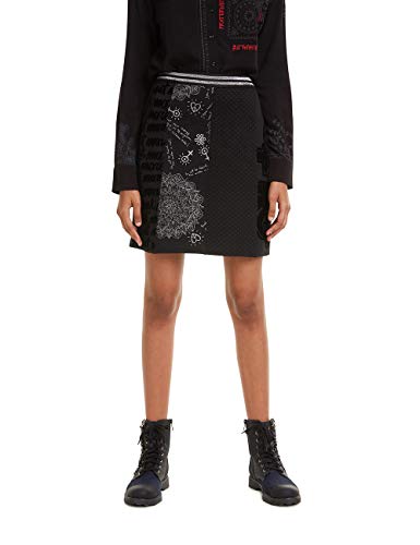 Desigual Skirt Craig Falda, Negro (Negro 2000), S para Mujer