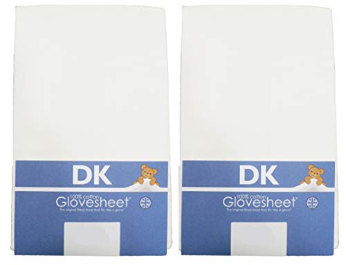 DK Glovesheets – Sábana bajera dos color blanco sábana ajustable 83 x 50 cm cuna hojas 100% peinado algodón – específicamente diseñado para adaptarse a la siguiente to Me colchón – 2 unidades