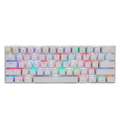 Docooler CK62 BT3.0 - Teclado mecánico con Cable para Tableta y portátil Blanco