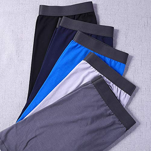 DODOMIAN Bóxers para Hombre Pack de 5 Ropa Interior de algodón elástico Calzoncillos Underwear (DNKD013, Large(Waist:36"-38"))