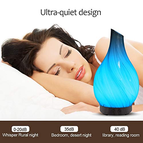 Dongdexiu La aromaterapia Creativa de Madera del Grano de Cristal Inclinado automático Mini Boca humidificador con Siete lámpara Color, Capacidad: 100 ml, AU Plug (Color : Color3)