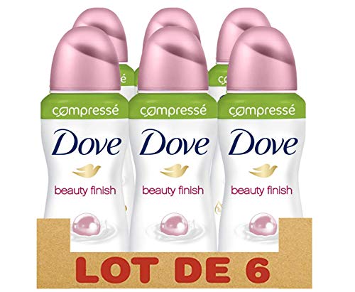 Dove Beauty Finish Déodorant Femme Spray Antibactérien Compressé, Anti-Transpirant Efficace 48h, Anti-Irritations (Lot de 6x100ml)