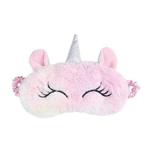 dressfan Linda 3D Máscara de Ojos Animal para Dormir Viajar Mascarilla Transpirable de Sueño Sombra de Mascara de Dormir Niño Mujer Adulta Ntifaz para Dormir (Una Talla, E-Rosa)