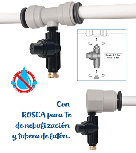 Drip&Fresh C5125-3 - Válvula anti goteo para sistemas de nebulización de agua. Pack de 3 unidades. Compatible con todas las toberas 10/24 de baja presión. Evita el goteo de las instalaciones