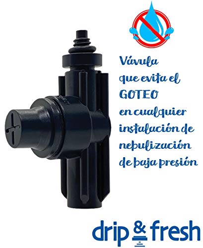 Drip&Fresh C5125-3 - Válvula anti goteo para sistemas de nebulización de agua. Pack de 3 unidades. Compatible con todas las toberas 10/24 de baja presión. Evita el goteo de las instalaciones