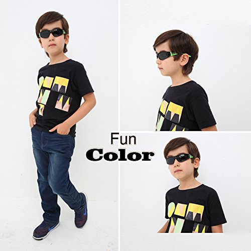 Duco Gafas de sol Kids Gafas deportivas polarizadas para niños y niñas (Negro-001)