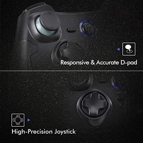 EasySMX Mandos PS3 Gamepad, Game Mando PC Joystick con los Botones de Doble-Vibración, Trigger Compatible con Windows/Android/PS3/TV Box (Negro)