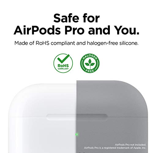 elago Original Funda Silicona Compatible con Apple AirPods Pro (2019) - 360° Protección de Cuerpo Completo, Premium Silicona [Ajuste Probado] (Gris Medio)