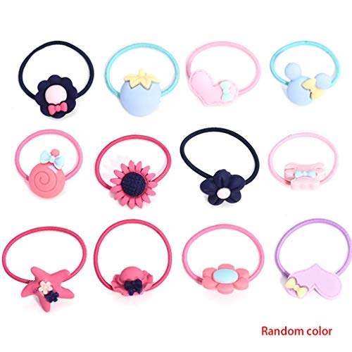 Elenxs Anillo de la Venda del Pelo Cola de Caballo 30pcs del corazón Sombrero de la Flor Muchacha de los Cabritos Hairband elástico del Pelo