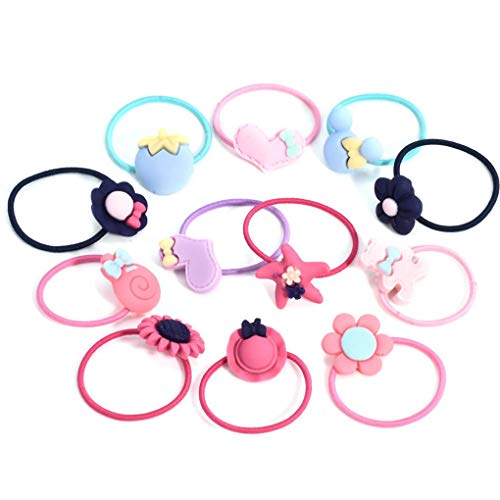 Elenxs Anillo de la Venda del Pelo Cola de Caballo 30pcs del corazón Sombrero de la Flor Muchacha de los Cabritos Hairband elástico del Pelo