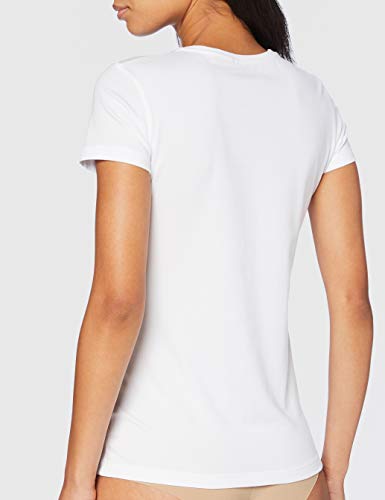 Emporio Armani T-Shirt Camiseta, Blanco – White, L para Mujer