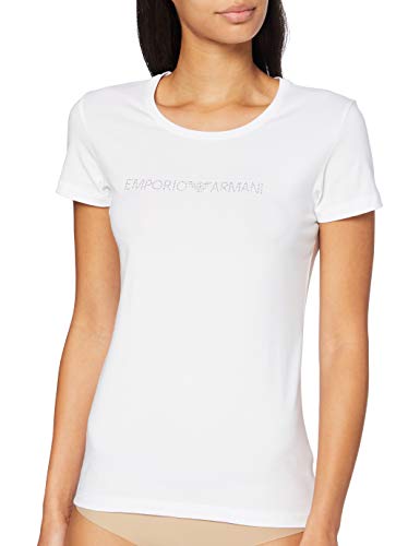 Emporio Armani T-Shirt Camiseta, Blanco – White, L para Mujer