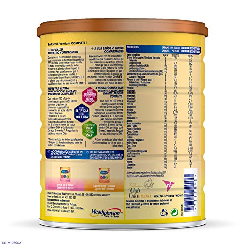 Enfamil Complete 1 - Leche Infantil para Lactantes de 0 a 6 Meses de Edad, Fórmula para Bebés Recién Nacidos - 800 gr