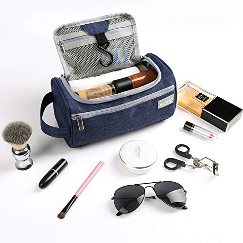 Eono by Amazon - Bolsas de Aseo Neceser Avion Unisexo Neceseres de Viaje Toiletry Bag Neceser Maquillaje con Gancho para Colgar Bolsa de Cosmético Impermeable Organizador de Viaje, Armada