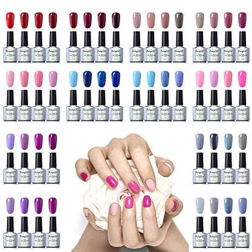 Esmalte de Uñas Semipermanente Uñas de Gel UV LED Kit de Manicura Serie de Color Azul 4pcs Manicura y Pedicura de Fairyglo-C012