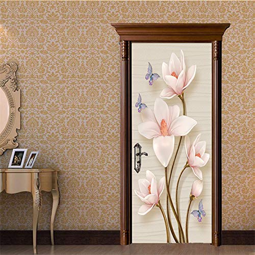 Estilo Chino Mariposa Néctar Puerta Pegatinas Dormitorio Sala De Estar Decoración Pintura Impermeable Autoadhesivo Extraíble Pvc Pegatinas De Pared 77x200cm