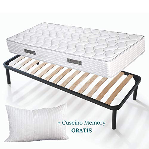 Evergreenweb - Cómoda Cama Plegable de Invitados con colchón de Espuma 80x190 10 cm de Altura + Almohada viscoelastica, Estable Armadura de Metal tablillas de Cama Individual y colchón ortopédico