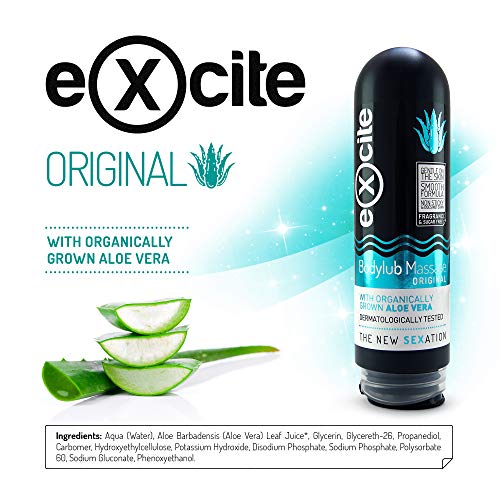 EXCITE Gel Lubricante masaje íntimo con Aloe Vera de cultivo ecológico. Lubricante íntimo. 200ml.