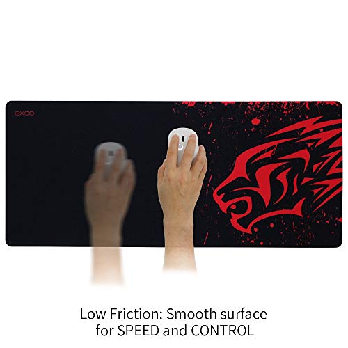 EXCO Dick Smooth extra grande XL Gaming Matte superficie lisa para ratón de Comfortable Mouse Pad Superfine Fiber Surface Smooth Silk, color XL Red Leopard