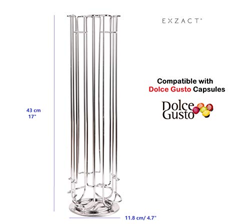 Exzact EX-DG031-32 Soporte para Cápsula Compatible para cápsulas de café Dolce Gusto (32 Piezas) - Soporte Giratorio para Torre de cápsulas (Dolce Gusto 32pcs)