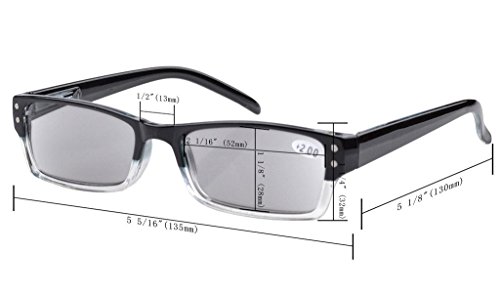 Eyekepper 4-pack Gafas de lectura rectangular con bisagras de resorte azul +2.50