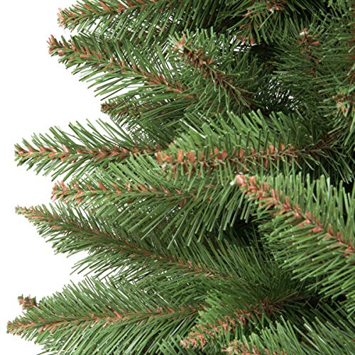 FairyTrees Árbol Navideño, Pícea Artificial con Soporte de Madera, Árbol de Navidad PVC, 180cm