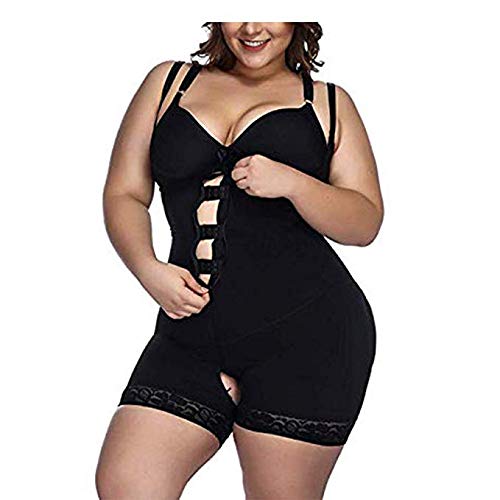 FeelinGirl Mujer Faja Reductora con Cinta Ajustable Corsé Bustier Ajustable Cremallera Shapewear Corset Waist Trainer Negro XS/Talla 32-34