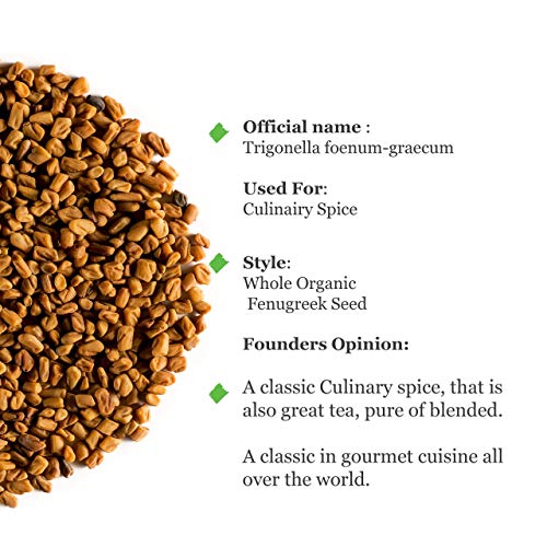 Fenogreco orgánico de calidad semillas - Calidad culinaria - Alholva o Trigonella Foenum-graecum - fenugreco Semilla - Fenugreek seed o Feno greco 100g