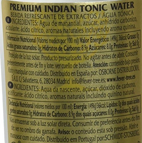 Fever-Tree - Tónica Premium Natural Pack de 4 Botellas 20cl