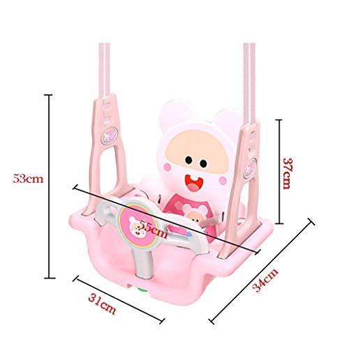 Ffshop Columpio Plegable Silla Colgante para niños Columpio de Juguete para niños en el Interior Colgante Interior para bebé (Rojo, Azul) Oscilación Ajustable (Color : Pink)