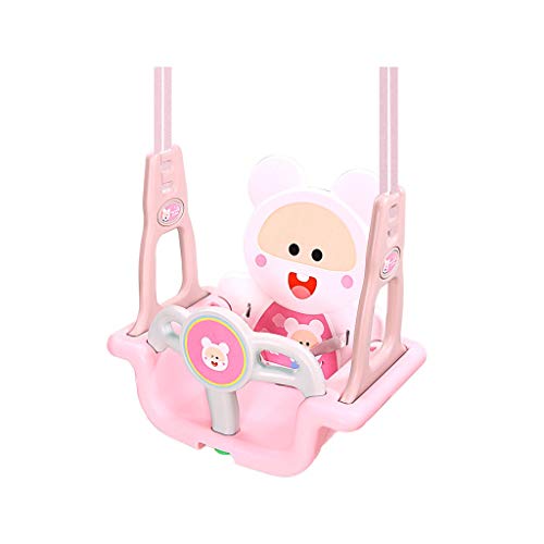 Ffshop Columpio Plegable Silla Colgante para niños Columpio de Juguete para niños en el Interior Colgante Interior para bebé (Rojo, Azul) Oscilación Ajustable (Color : Pink)