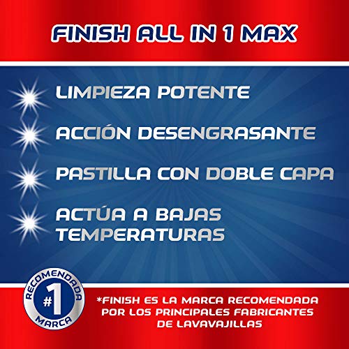 Finish Powerball All in 1 Max - Pastillas para el lavavajillas todo en 1 - limón - formato 85 unidades