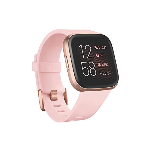 Fitbit Reloj inteligente de salud y forma física de Versa 2 con control de voz, puntuación de sueño y música para unisex-adulto Un tamaño Cobre rose