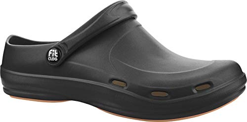 FitClog - Calzado especializado Certificado - diseñado para largas Horas de Trabajo diarias - Negro (42 EU, Negro)