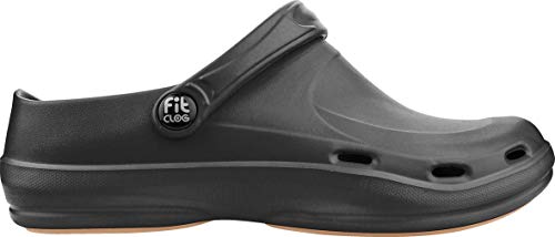 FitClog - Calzado especializado Certificado - diseñado para largas Horas de Trabajo diarias - Negro (42 EU, Negro)