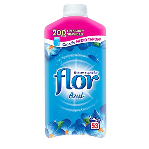 Flor - Suavizante para la ropa concentrado, aroma azul - Pack de 10, hasta 530 dosis