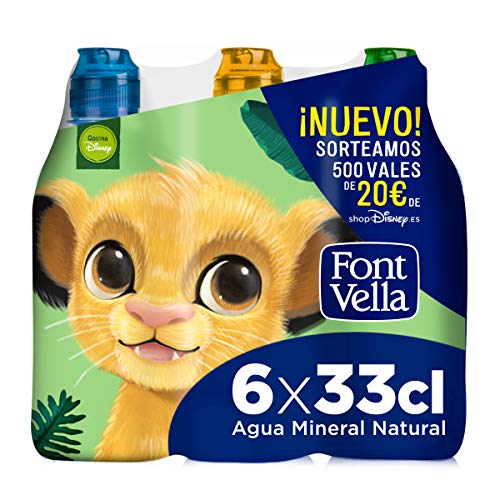 Font Vella, Agua Mineral con tapón infantil - Pack 6 x 33cl