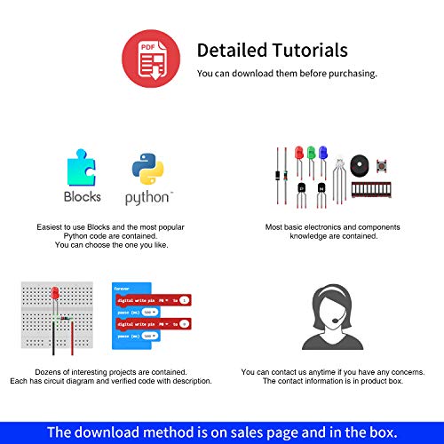 Freenove Ultimate Starter Kit for BBC Micro:bit (Not Contained), 305 Pages Detailed Tutorial, 224 Items, 44 Projects, Blocks and Python Code, Solderless Breadboard