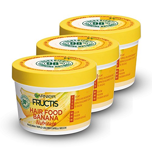 FRUCTIS Mascarilla Pelo Comida Banana Nutritivo Jarrón Cuidado de la piel 390 ml