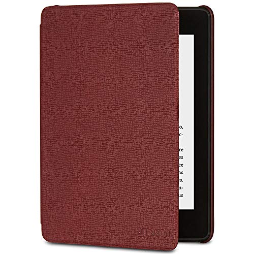 Funda Amazon de cuero para Kindle Paperwhite (10.ª generación - modelo de 2018), Burdeos