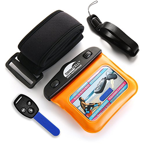 Funda Impermeable para Llaves, Reproductor MP3, Dinero, DNI, Tarjetas. Brazalete Resistente Ajustable con Lanyard y EXTRA -funda de Llaves. IPX8. Probado a 10m.  Fácil de Utilizar.