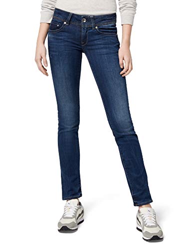 G-STAR RAW Midge Saddle Mid Waist Straight Vaqueros, Dk Aged 6553-89, 33W / 34L para Mujer