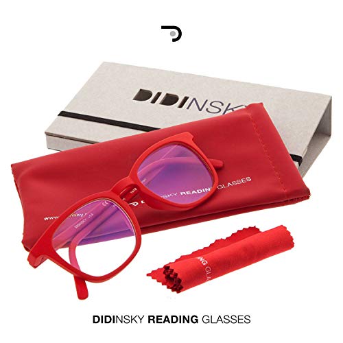 Gafas de Presbicia con Filtro Anti Luz Azul para Ordenador. Gafas Graduadas de Lectura para Hombre y Mujer con Cristales Anti-reflejantes. Ferrari +3.0 – TATE