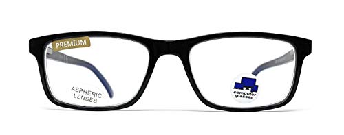 Gafas ver de cerca, lectura con Filtro Luz Azul, Ordenador Gaming Móvil, Protección Antifatiga - Venice Coti Dioptría (1-1,50-2 - 2,50-3 - 3,50) (Negro, Graduación +3,00)