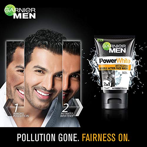 Garnier Men Power White Double Action Face Wash, 100gm