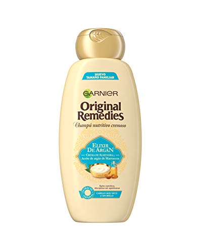 Garnier Original Remedies - Champú Nutritivo Cremoso Elixir de Argán para Pelo Muy Seco y Sin Brillo - 600 ml